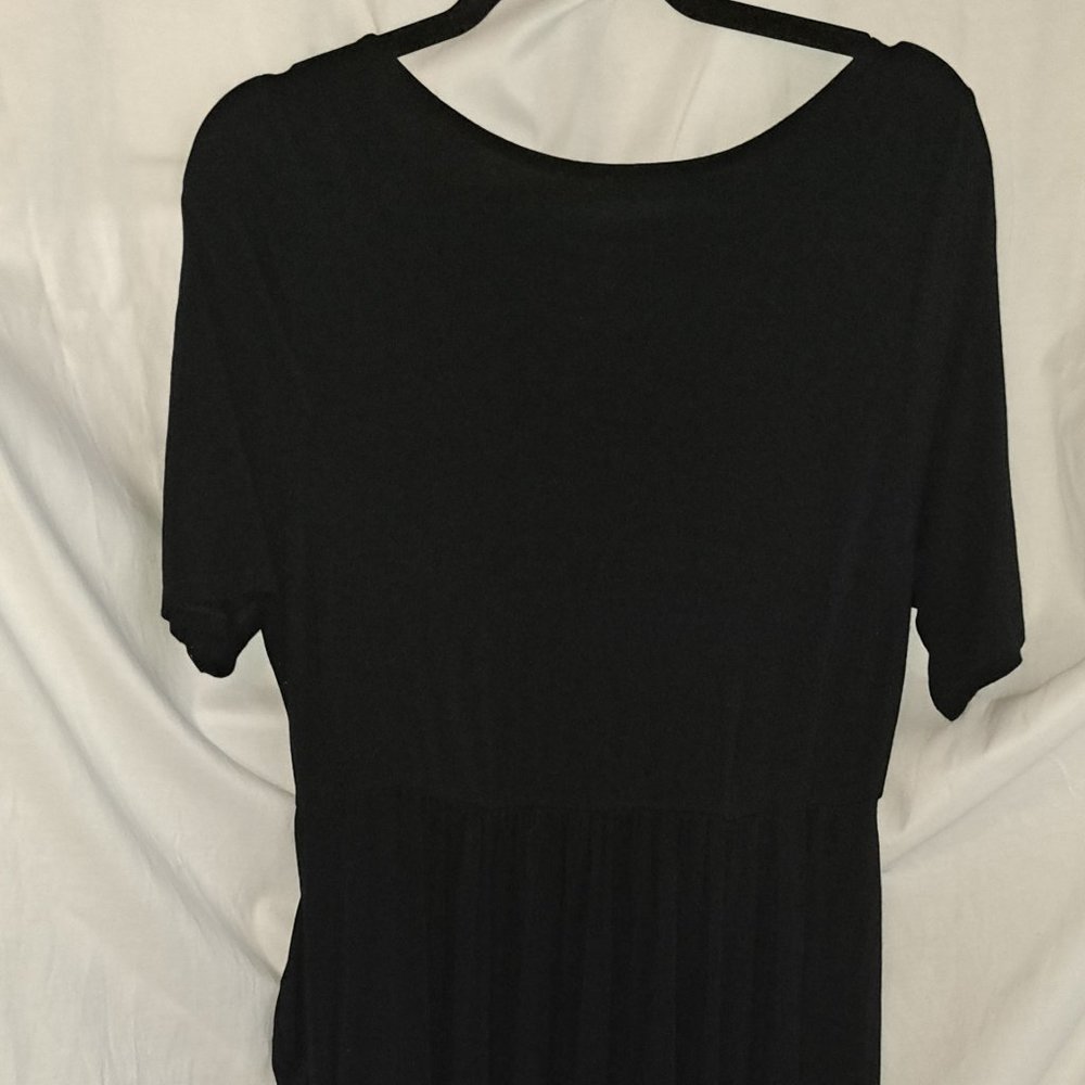 Torrid, 0, Black, Dress, 3/4 Sleeves, Maxi, Pockets, Soft Knits, Office, Casual